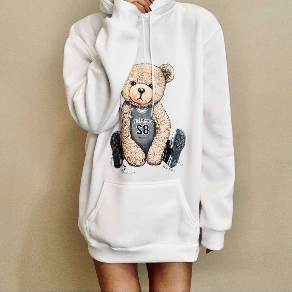 Brand New teddy bear long sweater shirt hoodie XL - Picture 2 of 13